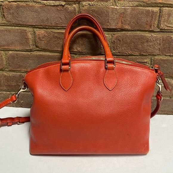 Dooney & Bourke Red Dillen Leather Satchel Handbag Shoulder Bag - Picture 3 of 14